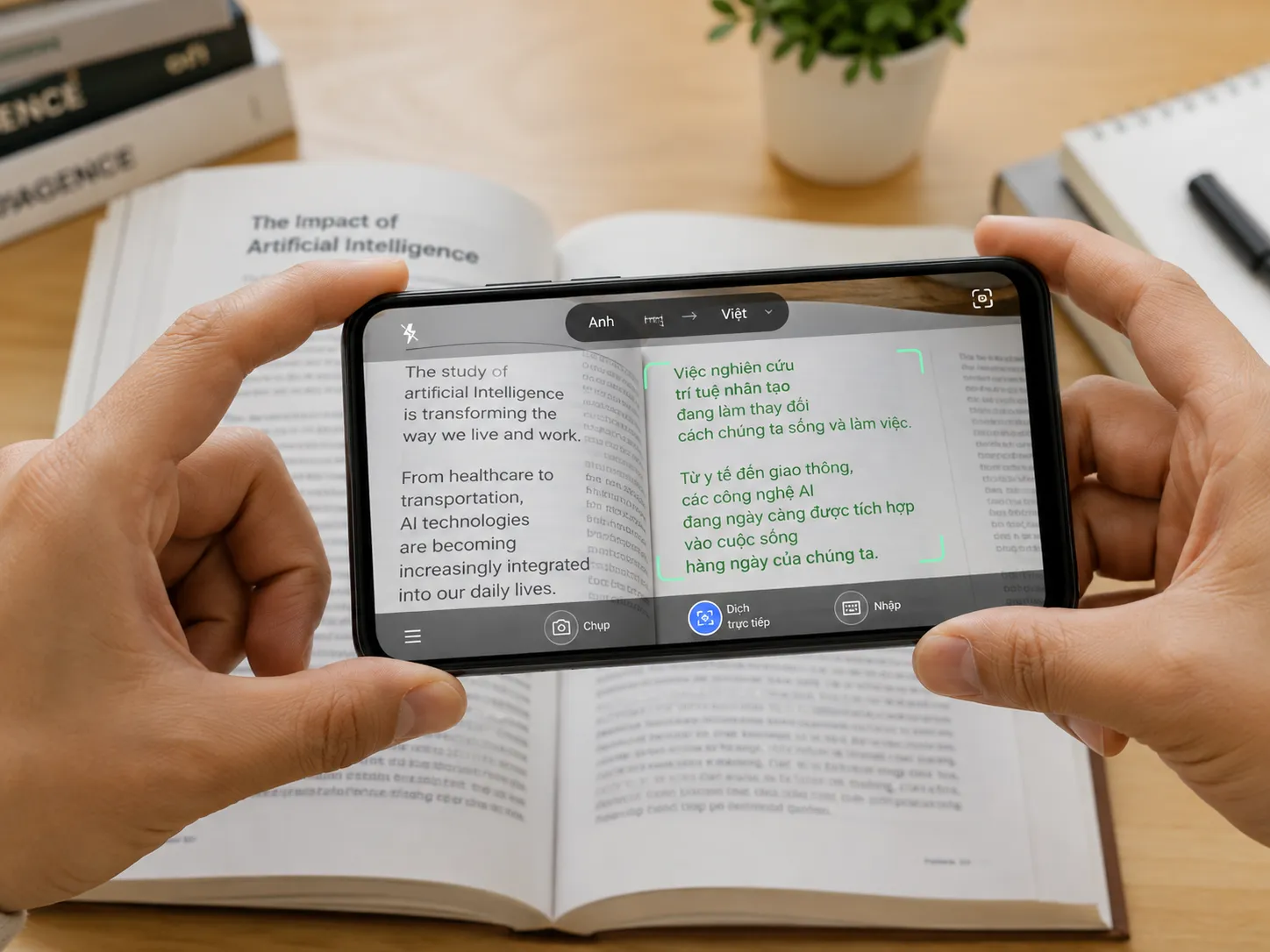 Sử dụng Google Lens dịch thuật và sao chép văn bản tự động