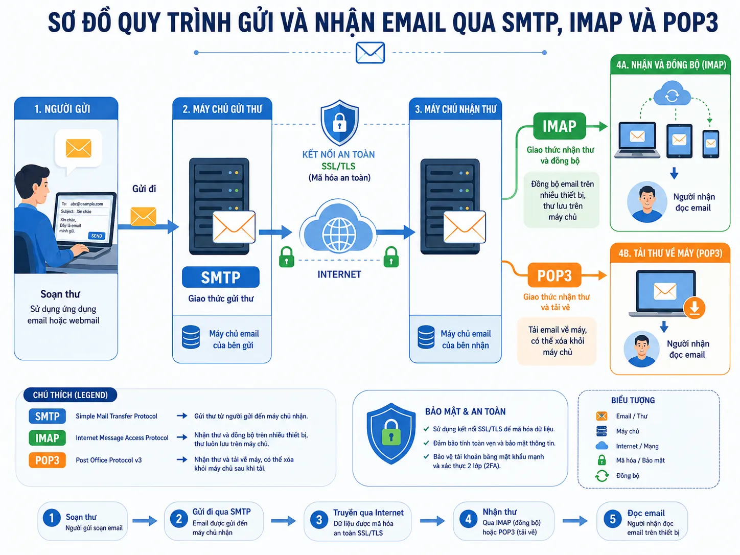 Cơ chế hoạt động gửi nhận email là gì