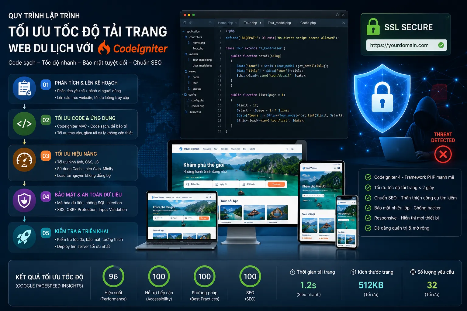 Tối ưu hóa mã nguồn CodeIgniter bảo mật cao