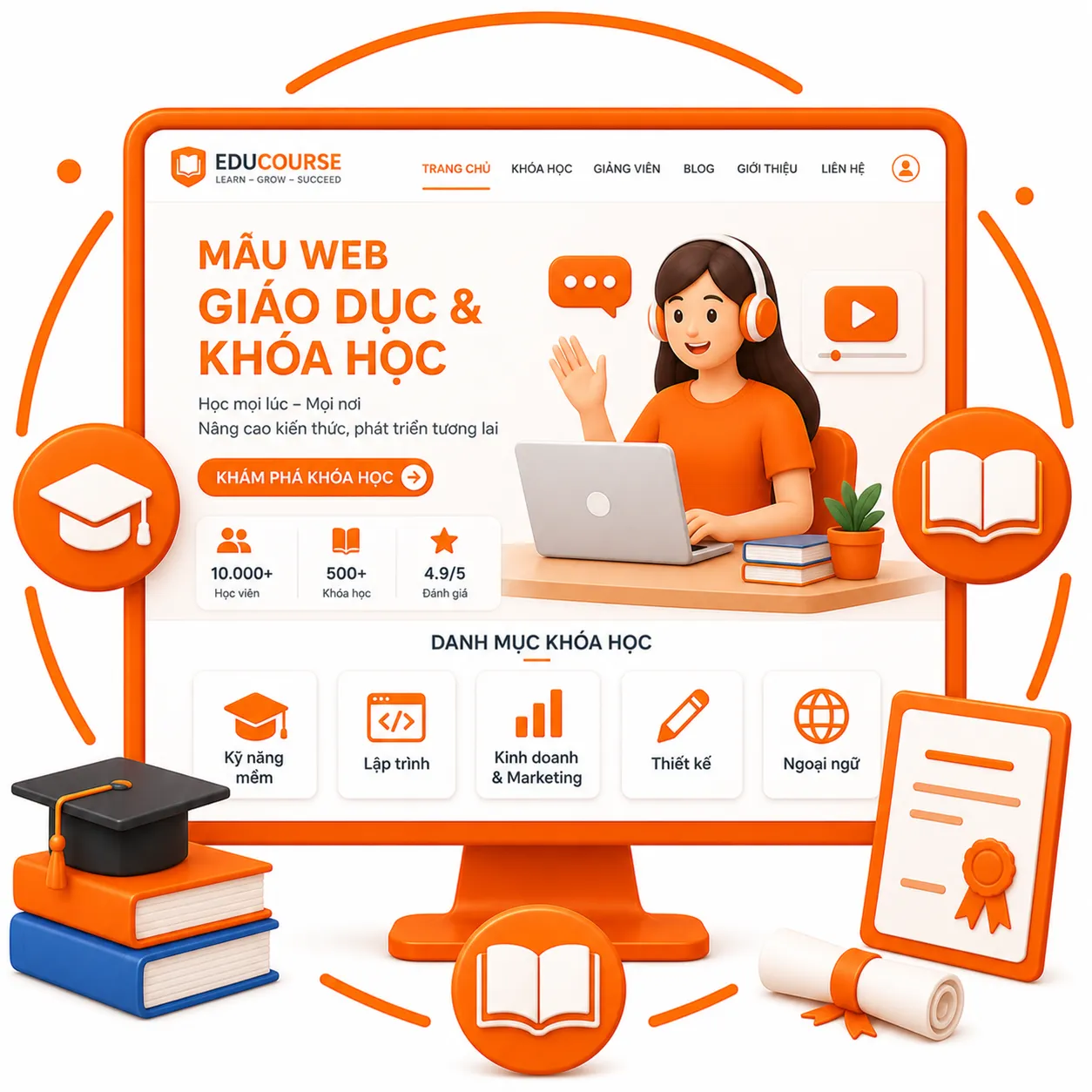 Mẫu Web Giáo Dục & Khóa Học