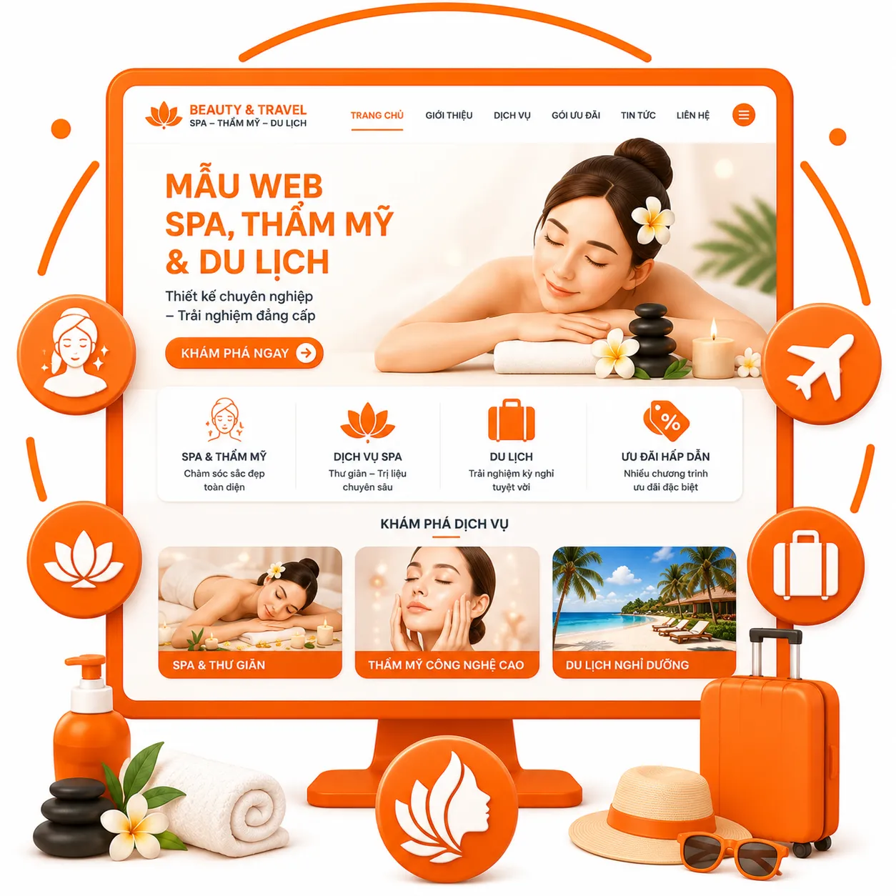 Mẫu Web Spa, Thẩm Mỹ & Du Lịch